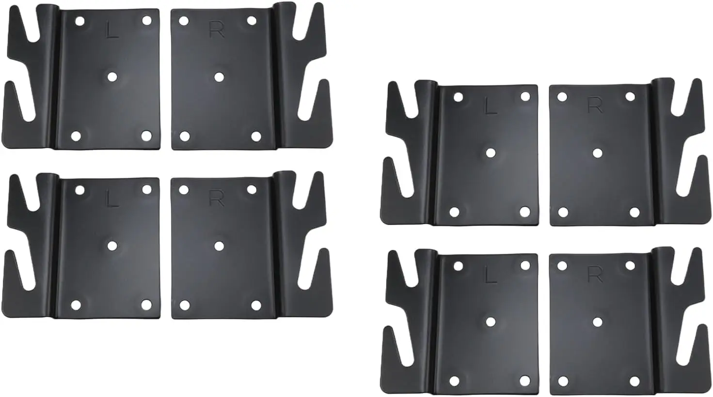 

8 Pcs Bla Heavy Duty Universal Wood Bed Rail Hook Plates For Frame Bracket Headboard Footboard Replacement Parts, Screws