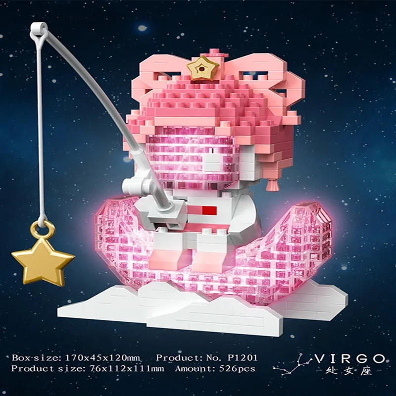 Twelve constellations micro particle building block toys small ornaments Constellation building block toys