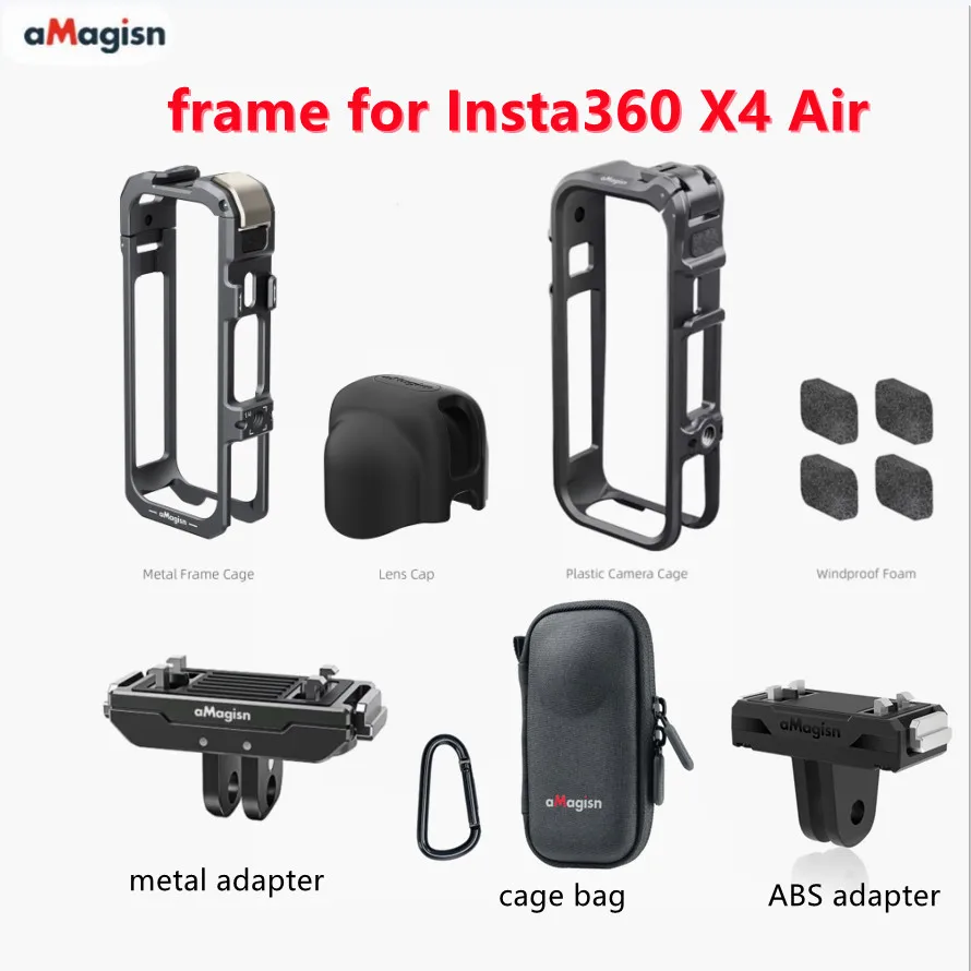 

aMagisn Aluminum alloy Metal Rabbit Cage Frame Bag For Insta360 X4 Air Expansion Camera Accessories