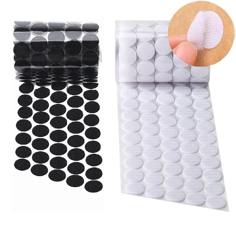 50Pairs Strong Self Adhesive Fastener Tape Dots 10/15/20/25/30mm  Hook and Loop Adhesive Dots Nylon Sticker Coins for Diy Crafts