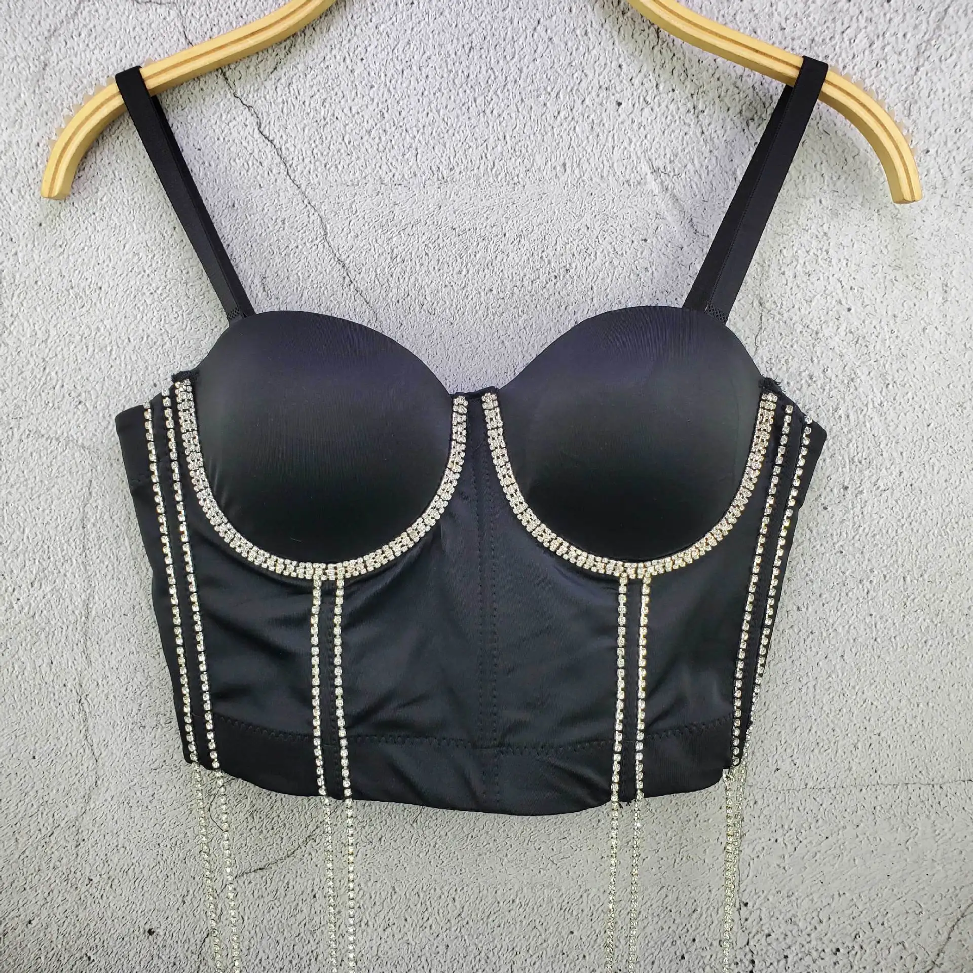 J56 Dropship Bras สวยสําหรับสาวด้านบนผู้หญิงหวานหน่วยความจําพู่เสื้อกล้ามขนาดเล็กพร้อมเสื้อสายคล้องคอที่หรูหราและเย็น