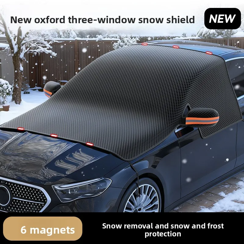 Universal Oxford Fabric Car Front Windscreen Cover Car Windshield Snow Sun Shade Cover With Reflective Stripe Winter Snow Cover