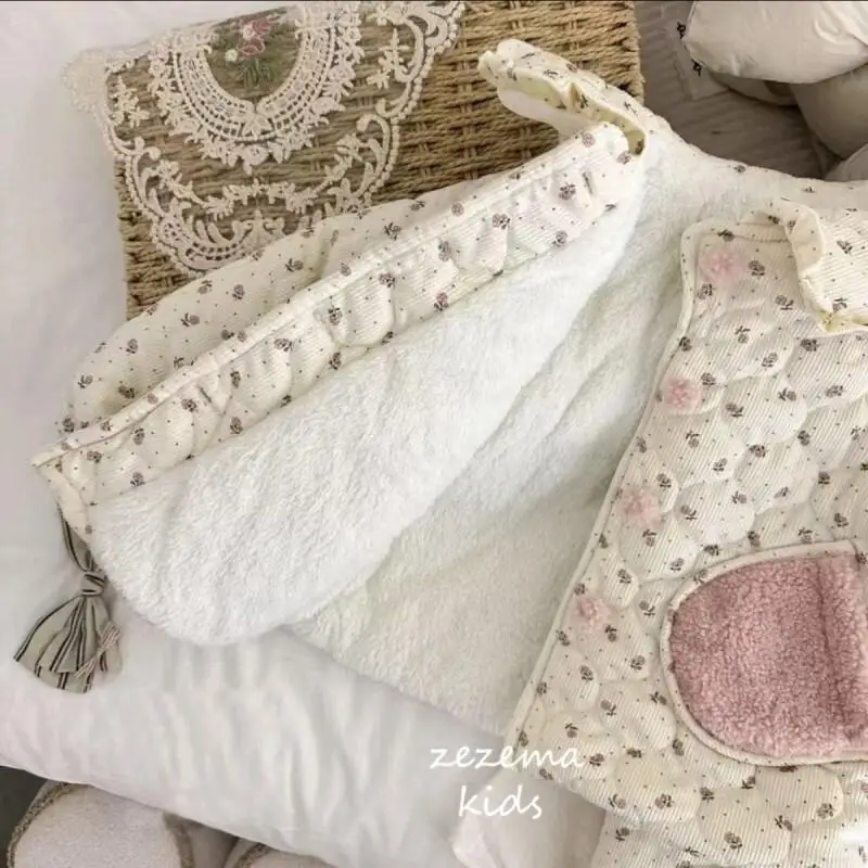 Girls Winter Pajamas Three Layer Cotton Padded Thickened Fleece Lined Warm Cozy Homewear Loungewear Sleepwear for Baby Toddler