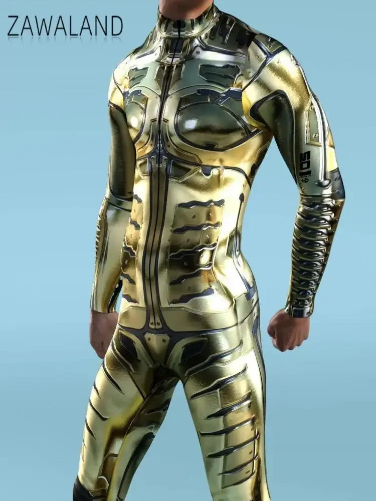 زوالان روبوت 3D طباعة تأثيري زي للرجال والأطفال ، Zentai ارتداءها ، حللا حزب هالوين ، كرنفال عطلة الزي ، سحاب الجبهة