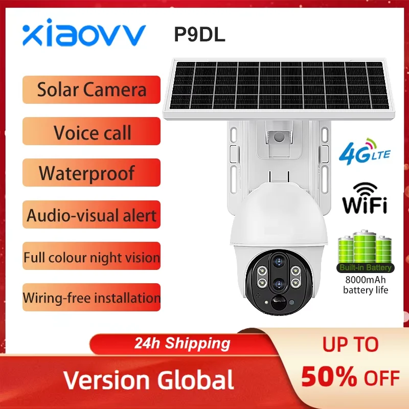 

V380 P9DL 4G/Wi-Fi камера наблюдения 8MP двойной объектив беспроводная наружная IP-камера видеонаблюдения AI обнаружение человека 10X цифровой