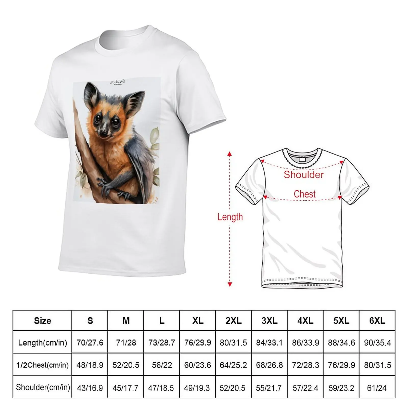 New Australian terrestrial Spectacled Flying-Fox - Watercolor Paint T-Shirt tees plus size t shirts plain t shirts men