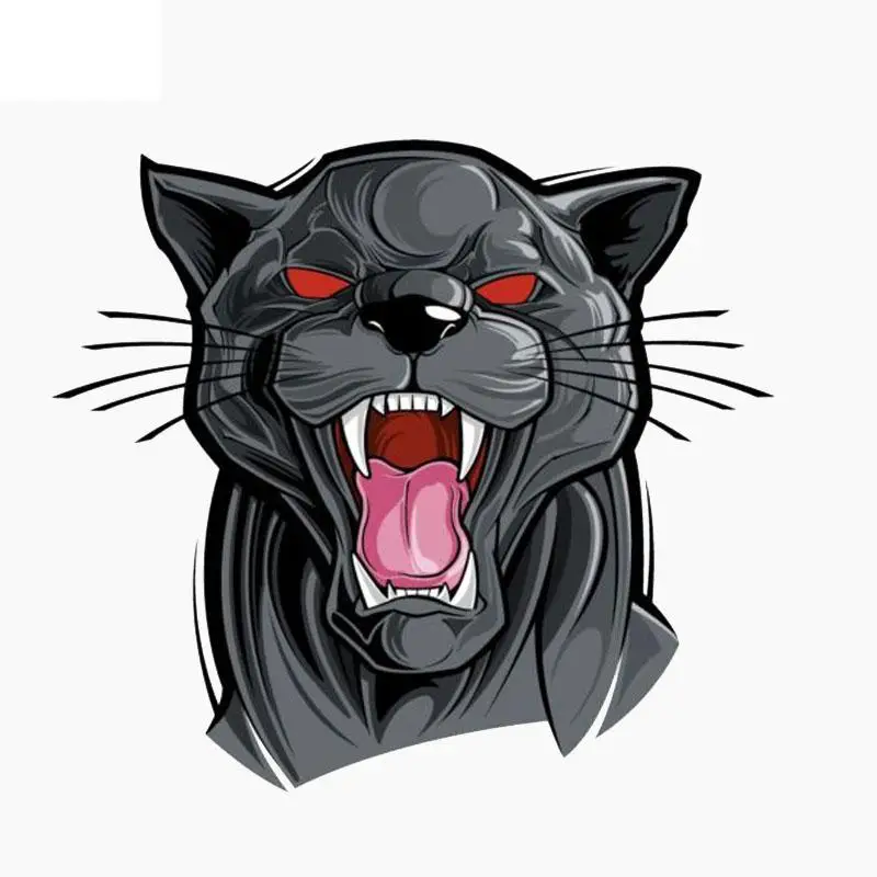 RuleMyLife 12.7CM*11.4CM Panther Wild Angry Animal The Tail Of The Car Decal Reflective Car Sticker C1-7805