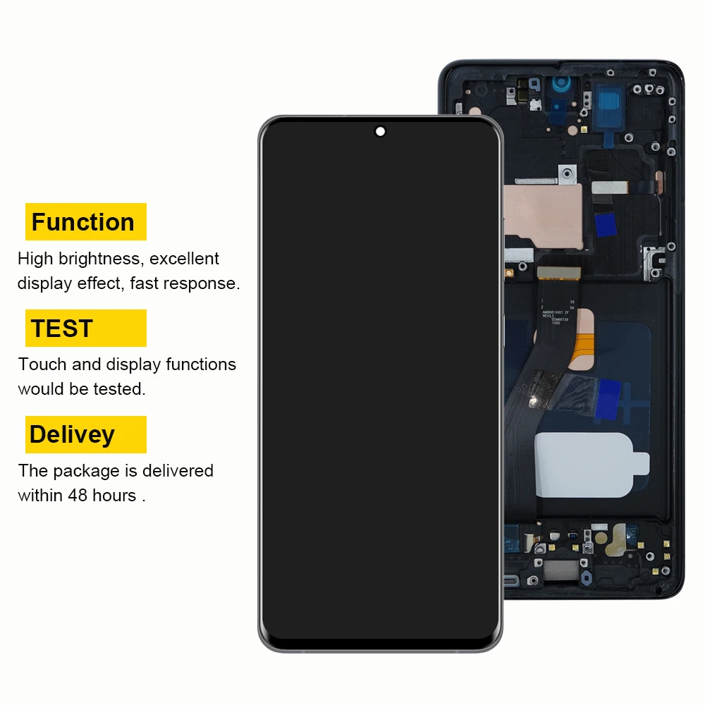 AMOELD For Samsung Galaxy S21Ultra G998B G998N G998U LCD Display Touch Screen Digitizer with Frame For Samsumg S21 Ultra 5G LCD