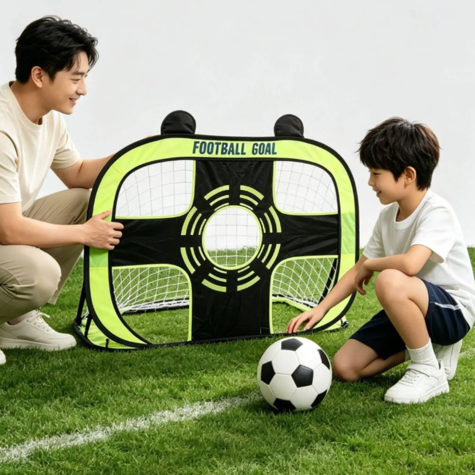 

Foldable Training Goal Easy Storage Kids Soccer Goal Foldable Soccer Net Tear-Resistant Carry Bag Included for School