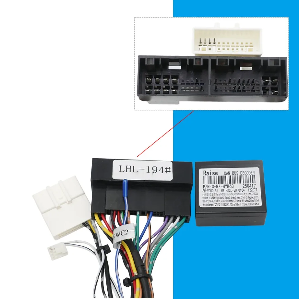 CAN Bus Wiring Harness, 16 Pin Connector, Car Android Cable Adapter, for Hyundai Tucson IX35 Elantra Santa Fe, Kia Sportage