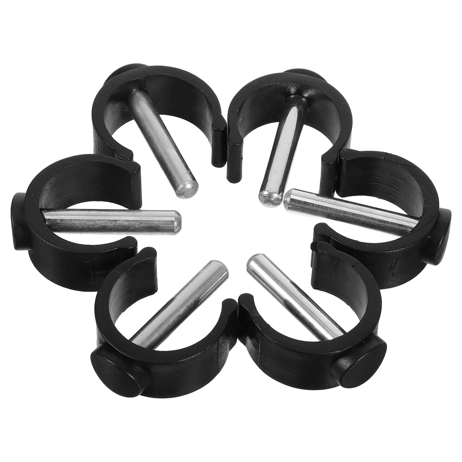 

6 Pcs Clips for Crutch Accessories Durable Walker Replacement Parts Black Locking Stand Anti Slip Handle for Seniors