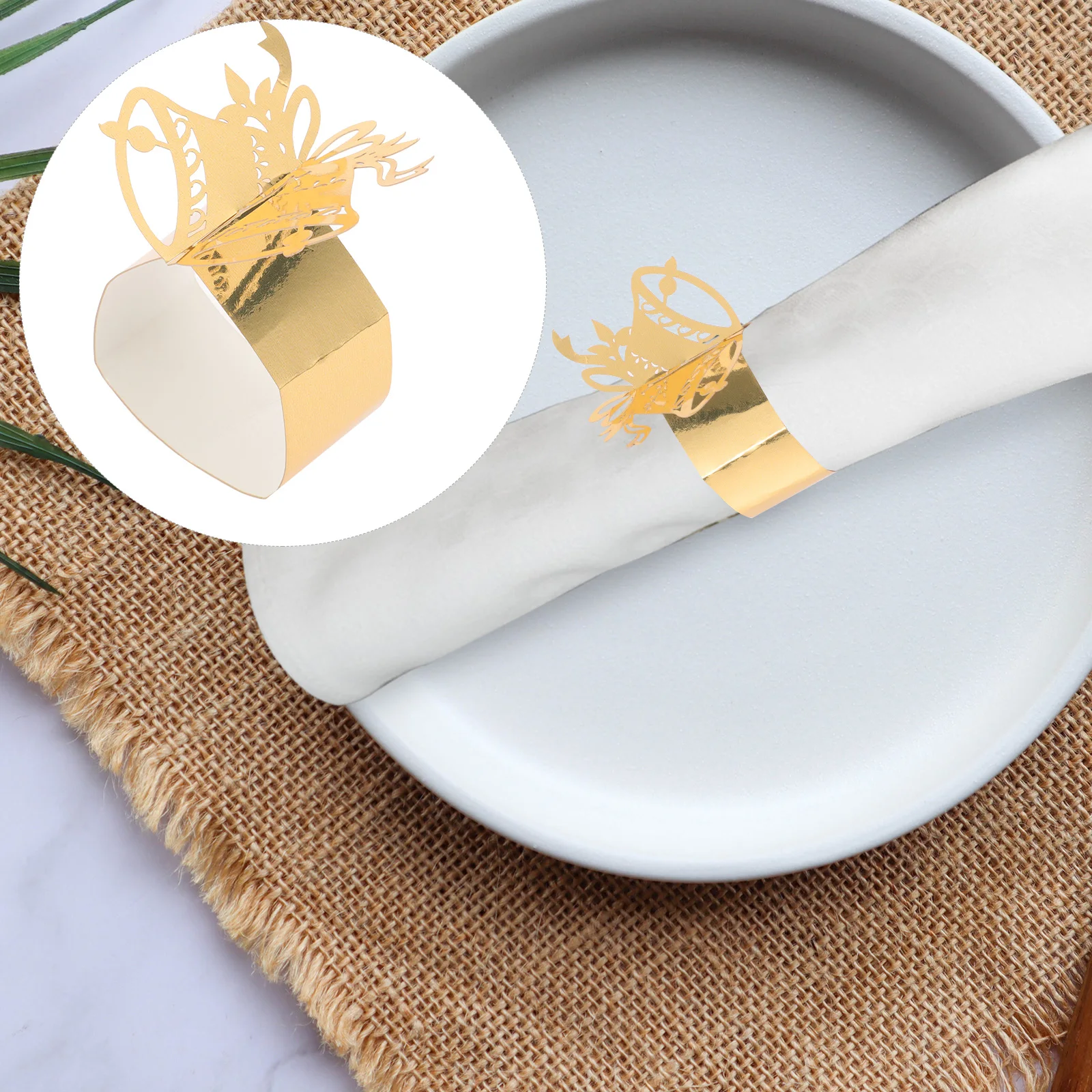 

Shaped Bell Napkin Ring Towel Buckle Banquet Holder Christmas Dinner Table Decor