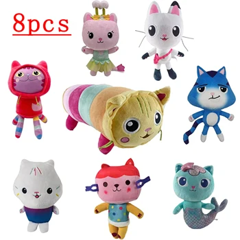 בעלי חיים קטיפה גבי בובות יפה בפלאש גבי צעצוע קטיפה בית חתול בובת קריקטורה חיות פרווה בת ים חתול Plushie בובות ילדים