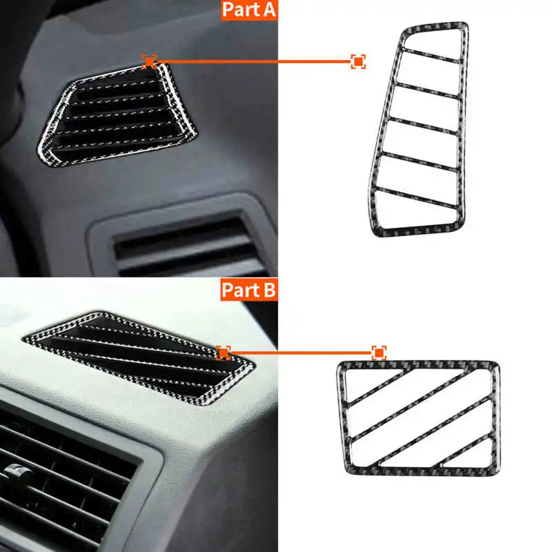 

2pcs Carbon Fiber Side Air Outlet Trim Interior Fit for Dodge Challenger 2008-2014 LHD A/C Outlet Stickers Car Styling