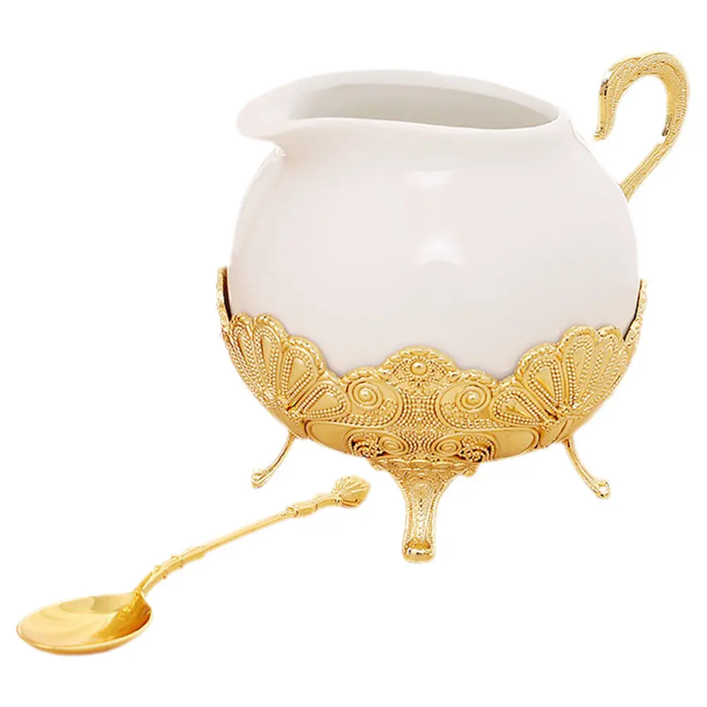 

Стильная керамическая банка для сахара с ложкой, высокопрочная емкость для приправ, для столовой, отеля, вечеринки, декоративная