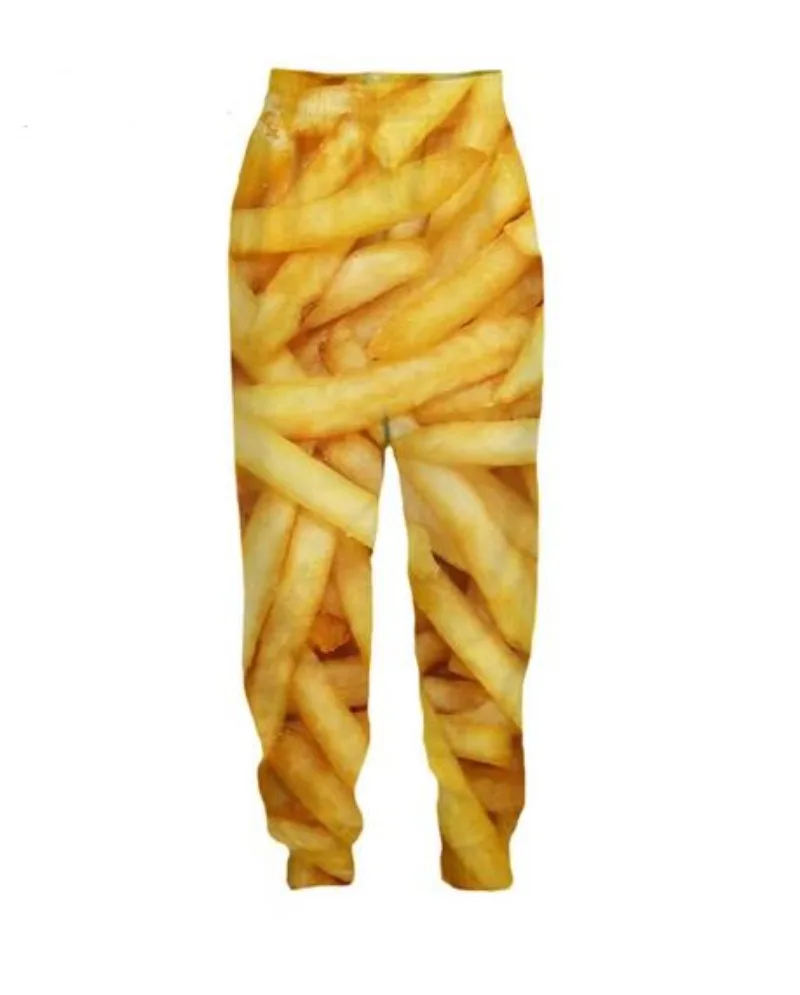 New Men/Women French Fries 3D Printed Casual Pants Fashion Streetwear Men Loose Sporting Long Trousers