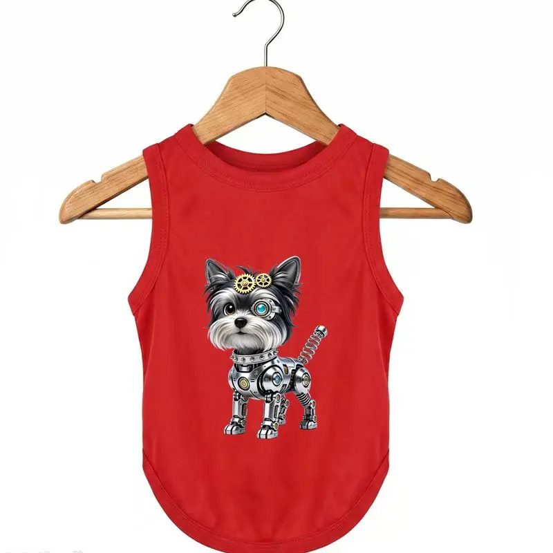 

Pet Dog Summer Vest Cyberpunk Style Puppy Print Quick Dry Cool