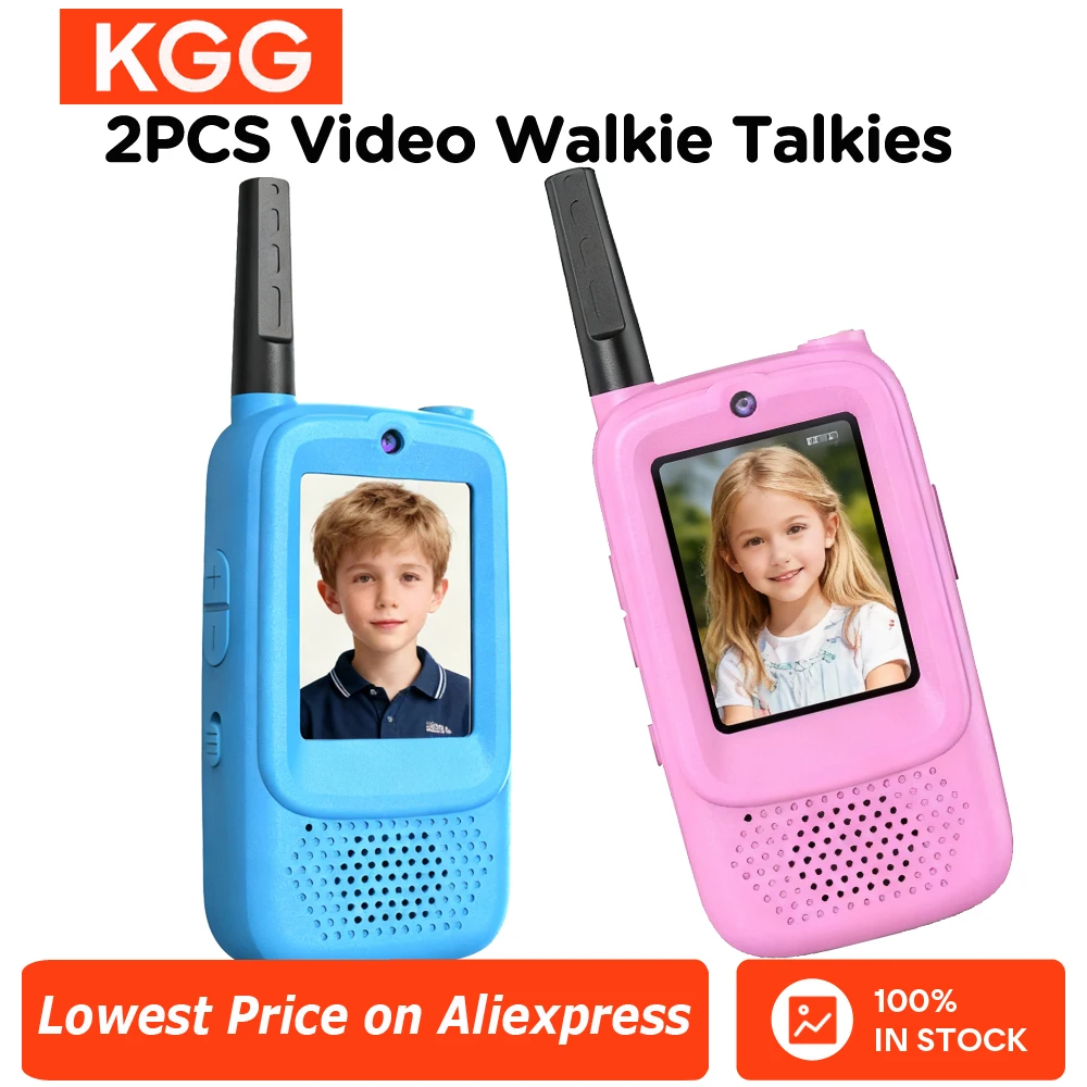 Kids Video Walkie Talkie with 2" HD Screen USB-C Rechargeable One-Click HD Call Intercom For Children Boys Girls Technology Gift