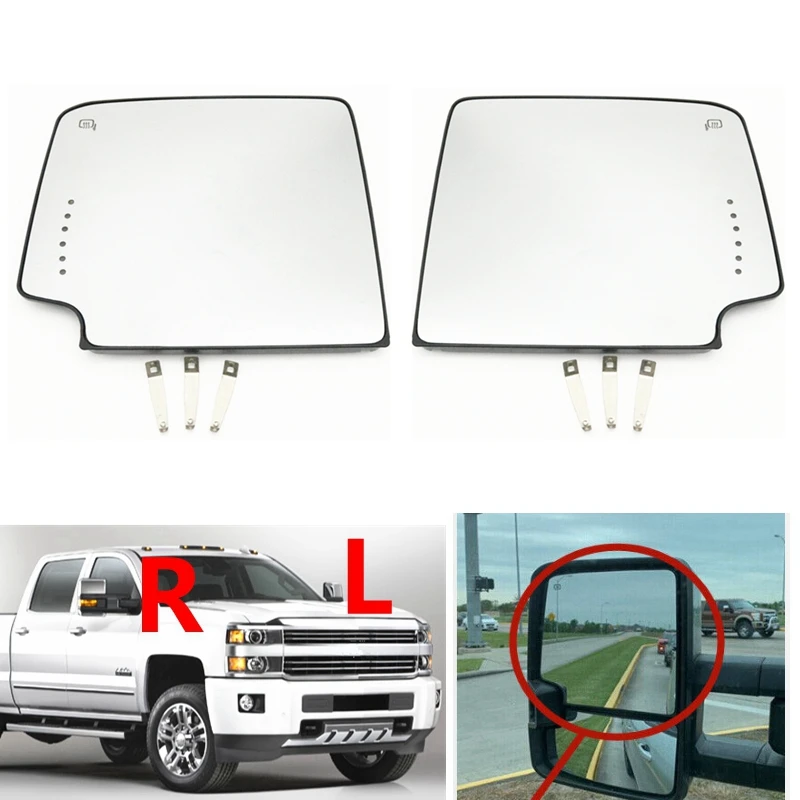 Car Upper Convex Heated Rearview Mirror Glass Lens For Chevrolet Silverado GMC Sierra 1500 2500 3500 HD Pickup TR00562 TR00563