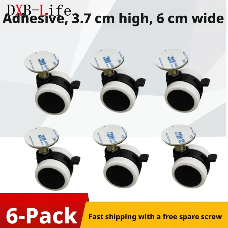 4 /6Pcs No Punching Paste Pulley Universal Wheel Self-adhesive Roller Ball Furniture