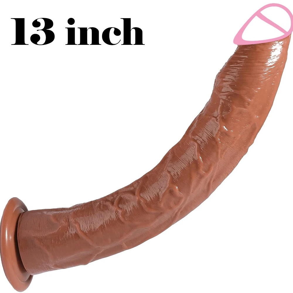 Gode réaliste avec petit gland pour femmes et hommes, gros gode en MSI avec ventouse, produit pour adultes, jouets sexuels, jeu anal, 13 po