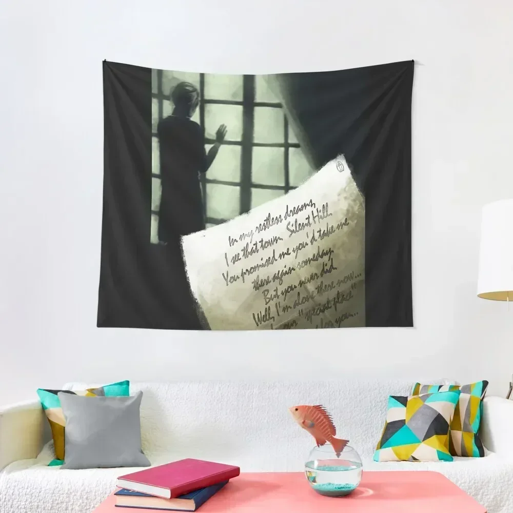 

Waiting for you... [Silent Hill 2] Tapestry Decorative Wall Mural Room Decore Aesthetic Art Mural Tapestry