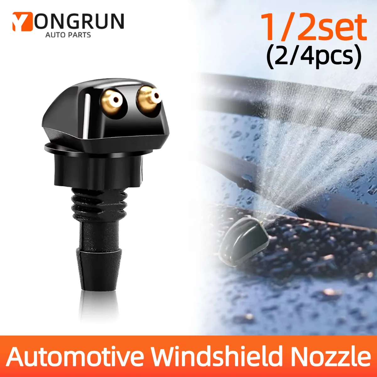 

YONGRUN 1/2 компл. универсальная насадка для очистки лобового стекла автомобиля, распылительная насадка с двойным отверстием, подходит для большинства моделей автомобилей, автомобильные детали