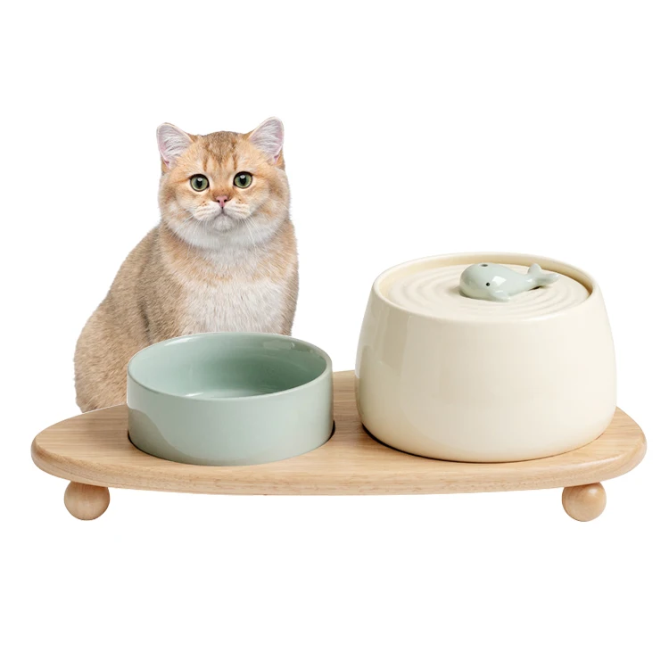 

2006 Hot Selling Ceramics Cat Water Fountain Automatic Pet Water Dispenser Heating Cat Feeder Drink Cat Fountain Pet Bowls