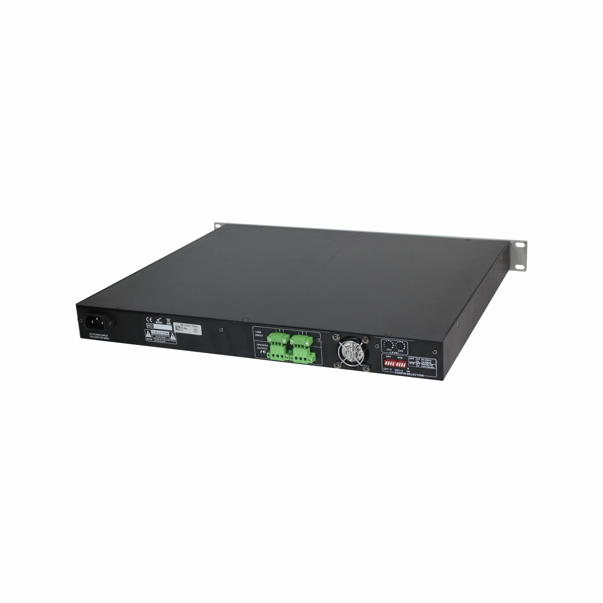 

1U Standard Rack Mount PA System 2 Channel 240W Class D Power Amplifier With 100V And 8 Ohm Speaker Out
