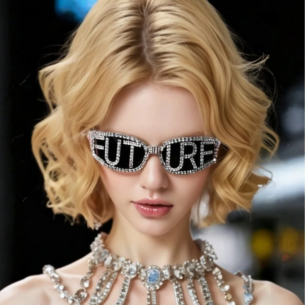 

Diamond Studded Starry Sky Sunglasses Personalized Fashionable Trendy Street Photography Versatile original party Sunglasses