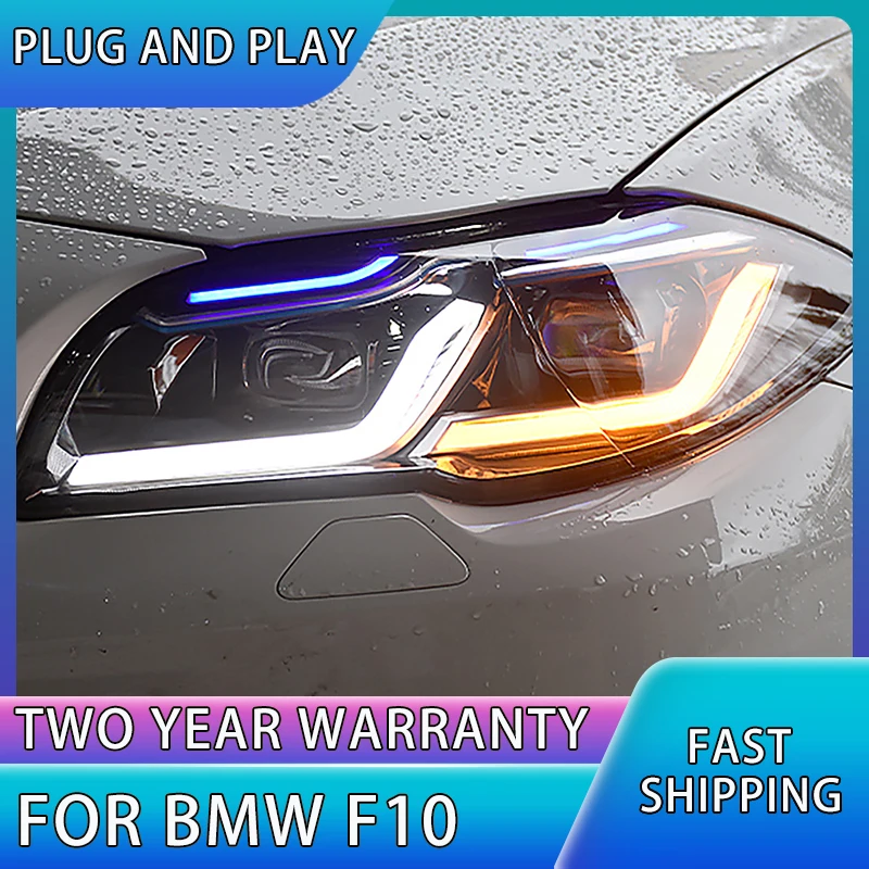 Car Lights For BMW F10 5 Series 2011-2016 F18 LED Auto Headlight Assembly Upgrade Newest M5 Competition Accessories