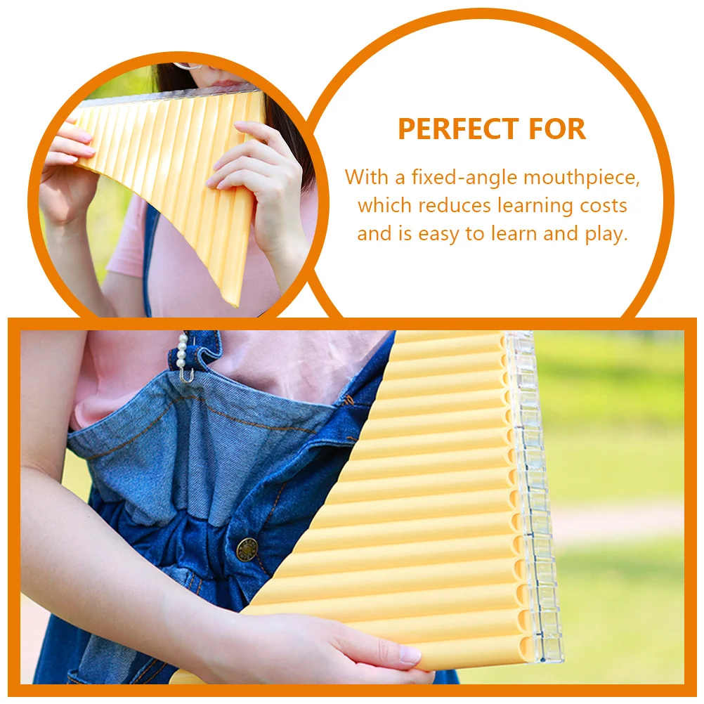 

16 Pipe Pan Flutes Musical Instrument for Beginners Panpipe Panpipes Students Coil Abs Kit Key of