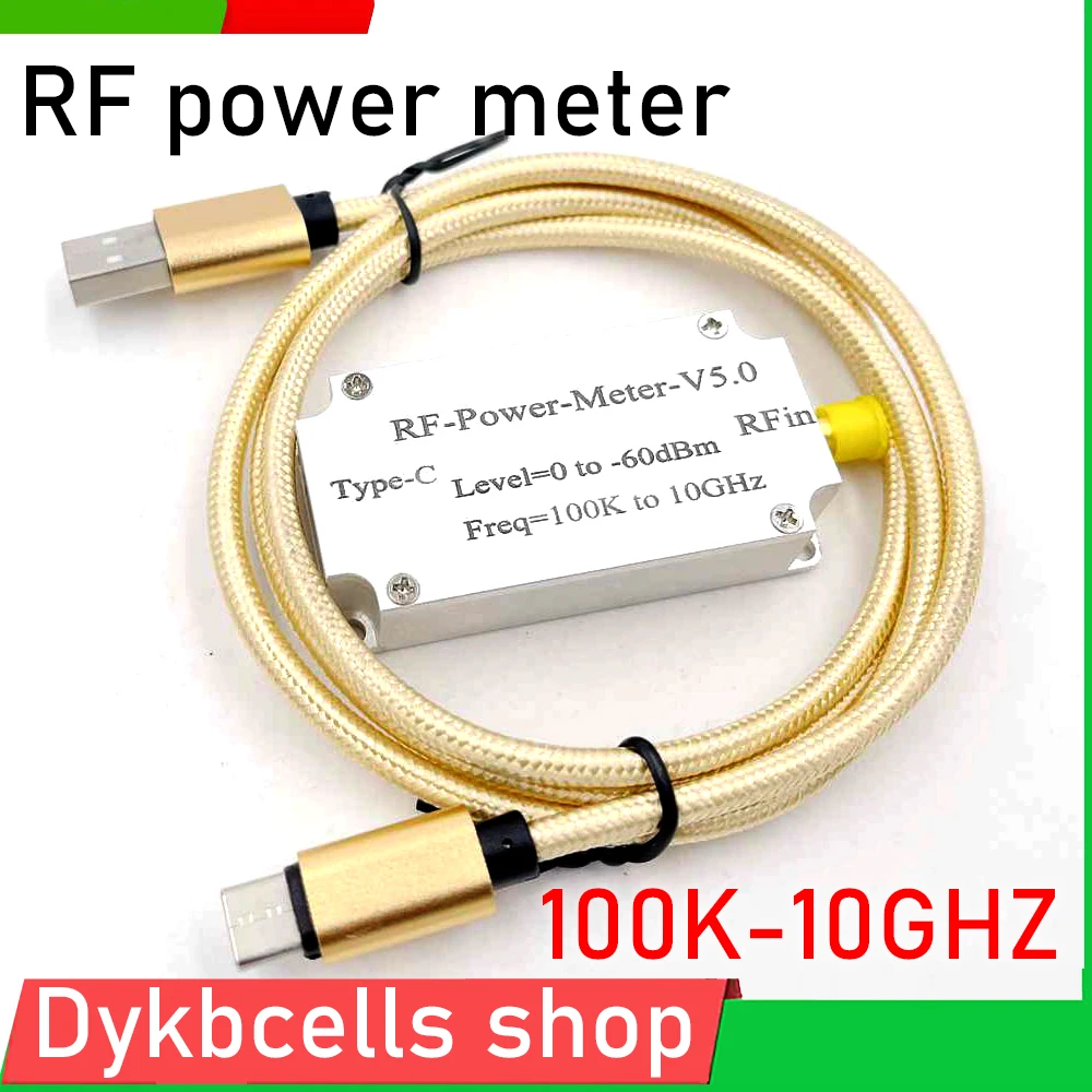 

100K-10GHZ V5 USB RF измеритель мощности связи данных экспорт детектор мощности аттенюатор Калибровка для радиоусилителя измерения