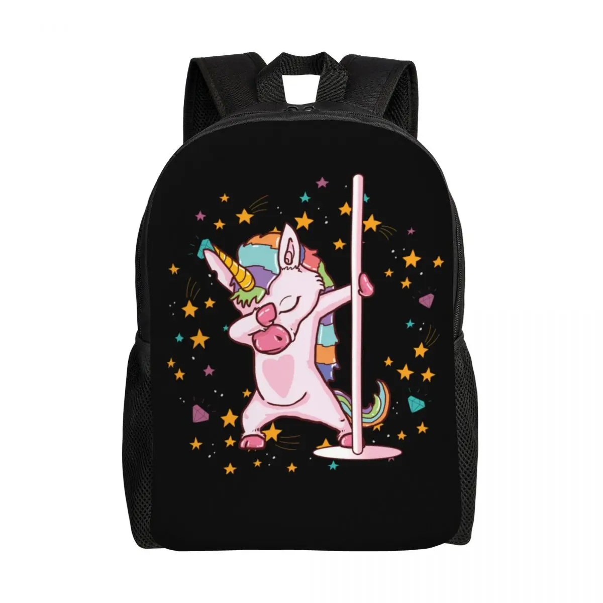 Funny Pole Dancing Unicorn Dance Backpacks School College Student Bookbag Fits 15 Inch Laptop Birthday Party For Kids Bags