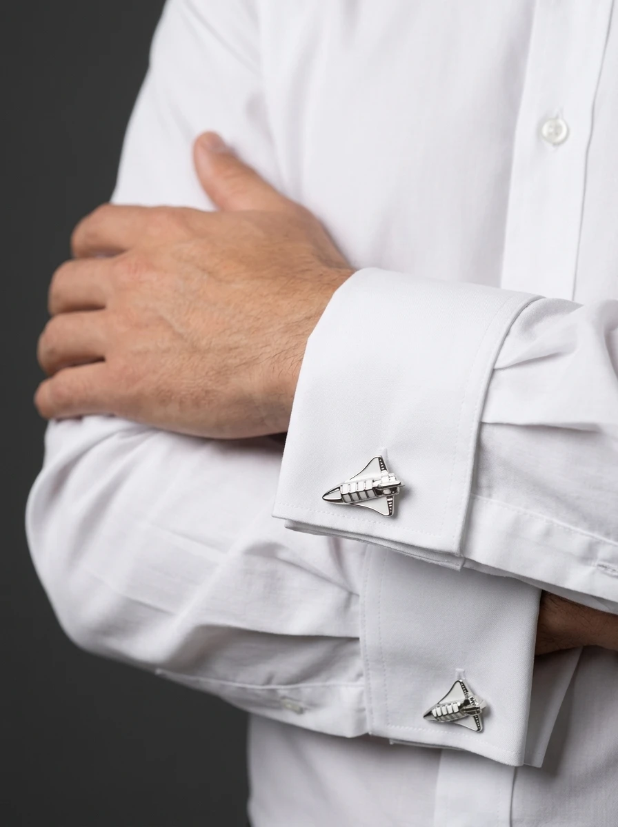 Aviation Themed Silver Cufflinks Aircraft Space Shuttle Paper Plane French Dress Shirt Cuff Studs Formal Suit Cuff Buttons