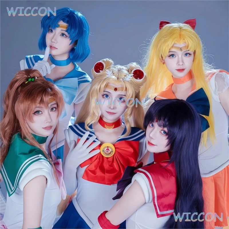 

Wig Moon Tsukino Usagi Meiou Anime Sailor Costume Setsuna Chibiusa Dress Adults Kids Cosplay Halloween Suit Party Clothing
