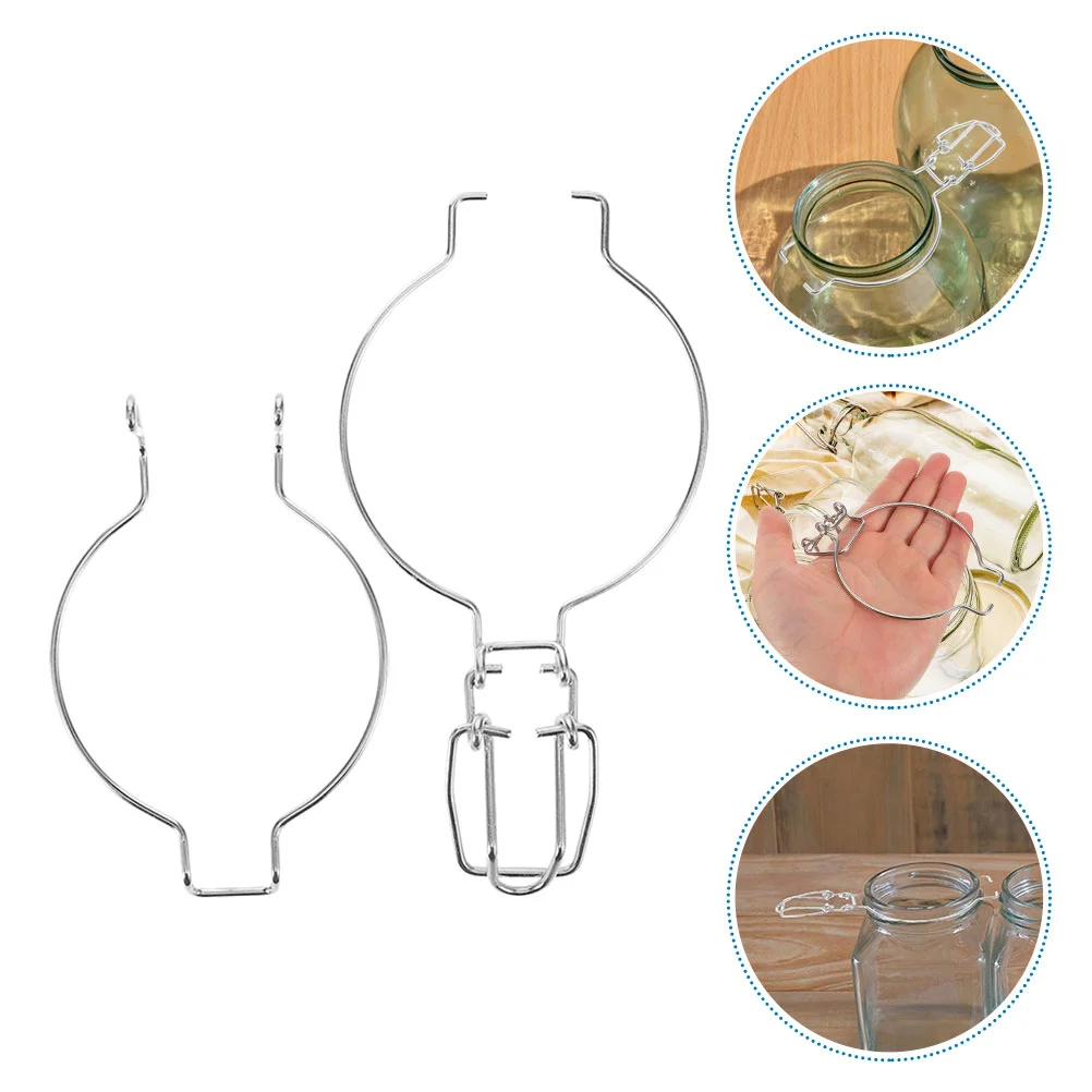 4 Pcs Sealing Can Buckle Halter Glasses Bulb Retaining Spring Clip Lamp Tools Sealed Jar Light Rings Stainless Steel Clips