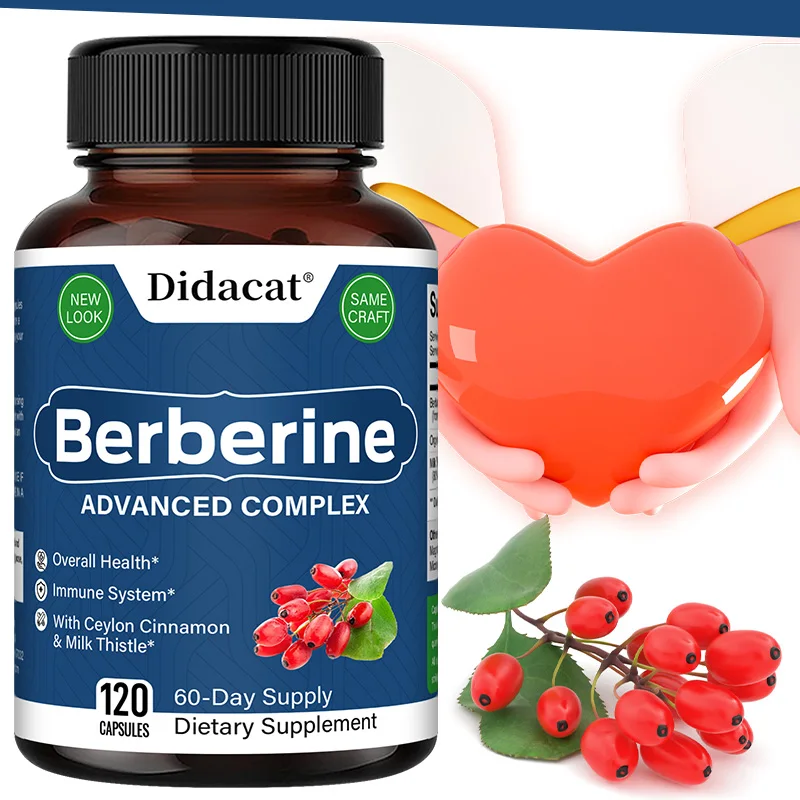 Didacat Berberine Supplement - Balance Blood Circulation, Support Heart Function Health - 120 Capsules