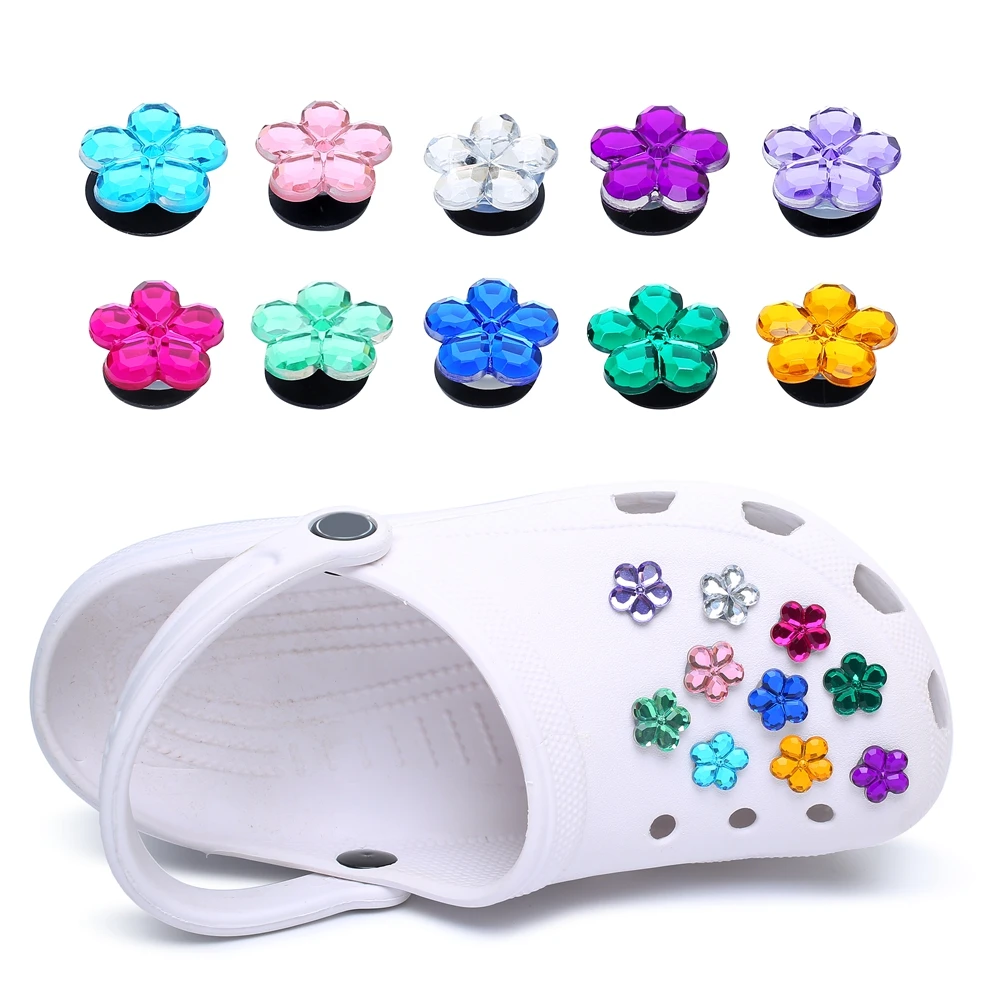 

10 шт./компл., подвески для обуви с блестящими кристаллами, цветок в форме сердца, драгоценный камень, аксессуары «сделай сам», украшения для обуви, подвески, сабо, сандалии, подарки для девочек