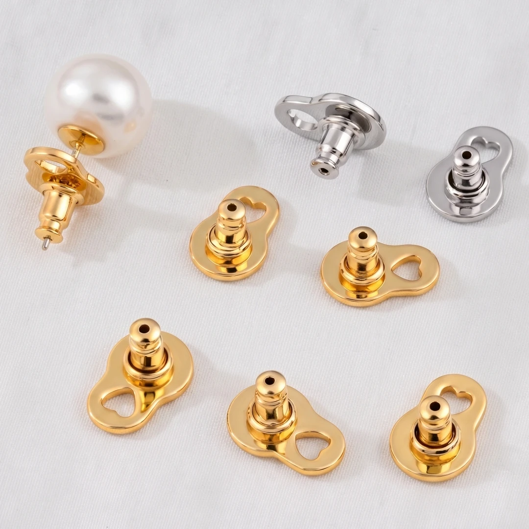 10pcs 18K Gold Plated Lobe Lifters for Heavy Earrings for Women - Earring Backs for Droopy Ears - Comfortable Backings for Studs