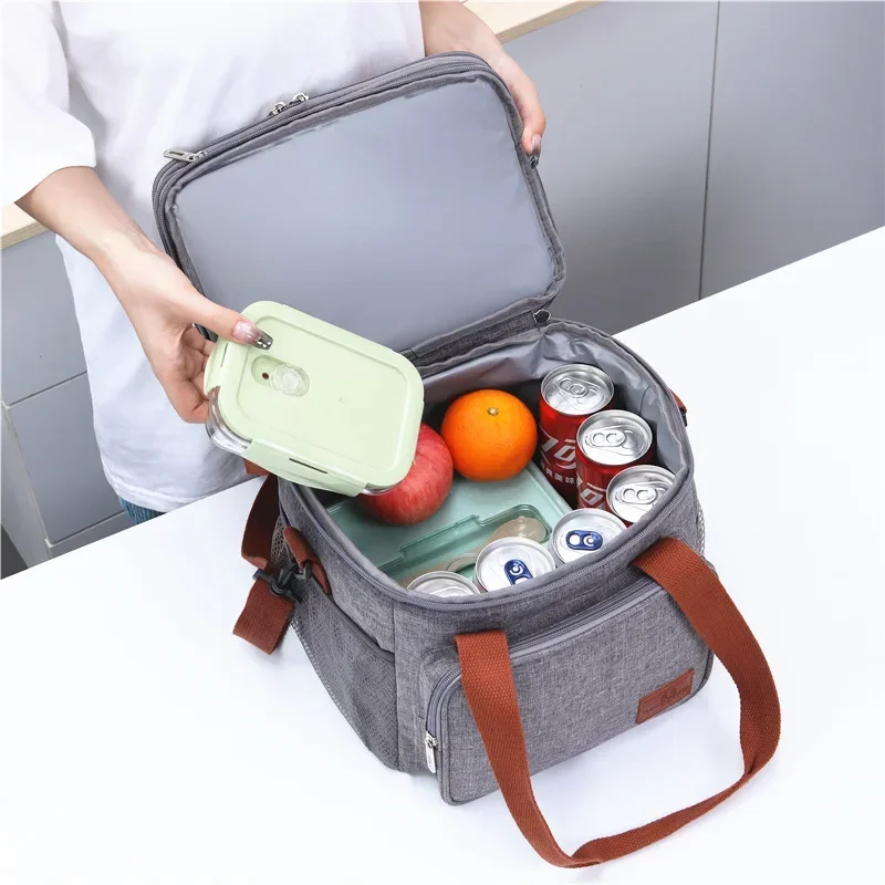 Food Insulated Cooler Delivery Bags for Women Men Kids Double Layer Thermal Lunch Bag Large Capacity Picnic Box