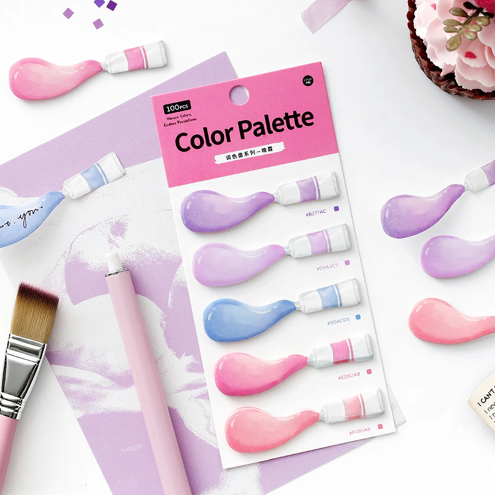 100 قطعة من سلسلة لوحة الألوان Ins رسالة ملاحظات لاصقة علامات القراءة ملصقات مؤشر عشاق القراءة اللوازم المكتبية المدرسية