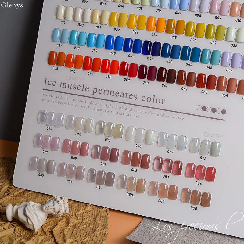 Glenys 100-Color Nail Polish Set UV LED Varnish Kit with Immersion Gel Color Matching Card Essential for Nail Salons