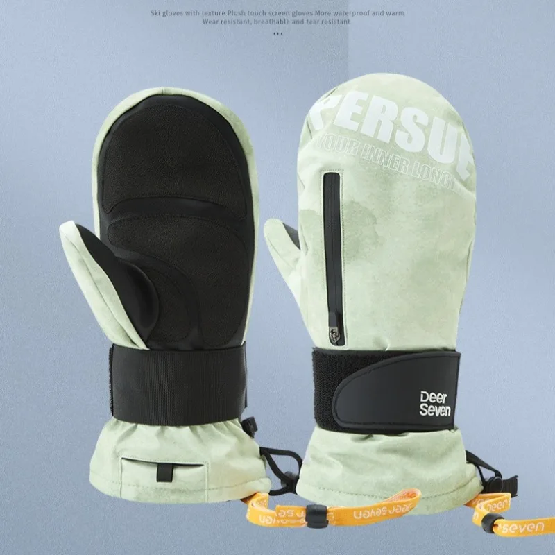 Ski Gloves for Snowboarding Warm with Built-in Wrist Support Touchscreen-friendly Waterproof and Finger-connected Gloves