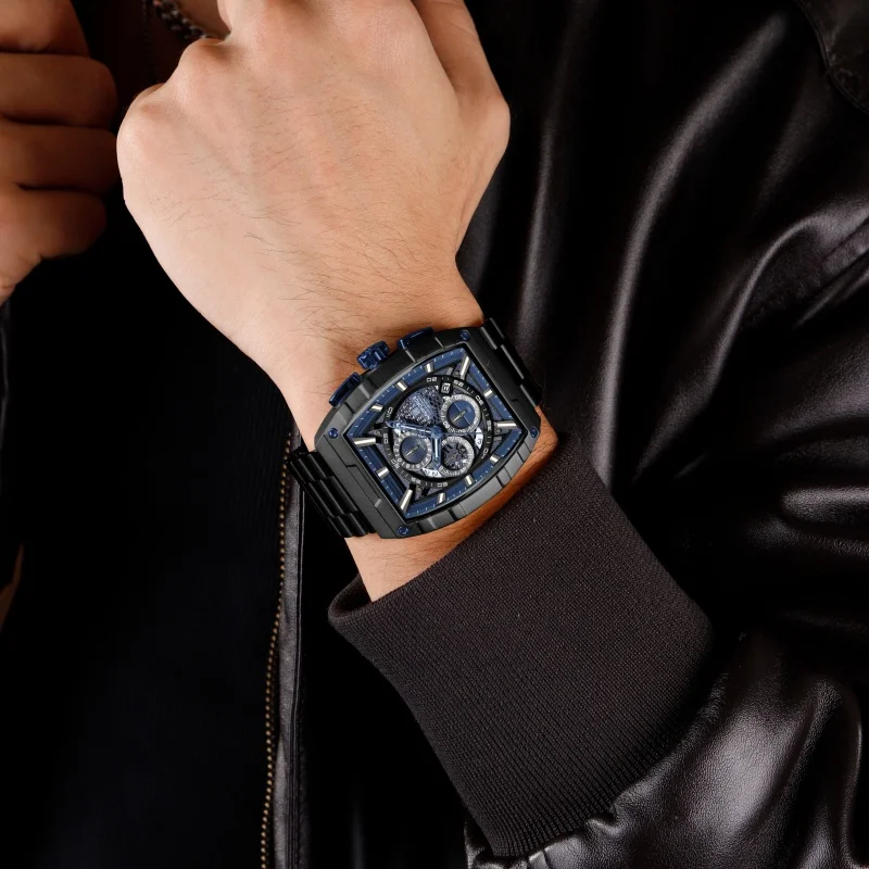 NAVIFORCE 8066 reloj de pulsera de cuarzo de lujo para hombre cronógrafo multifunción calendario luminoso impermeable reloj de moda reloj para hombre