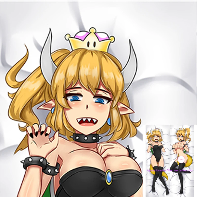 

Anime Pillow Cover Dakimakura Bowsette 2 Side Printed Hugging Body Pillowcase Cushion Cover Bedding Young Girl Tits