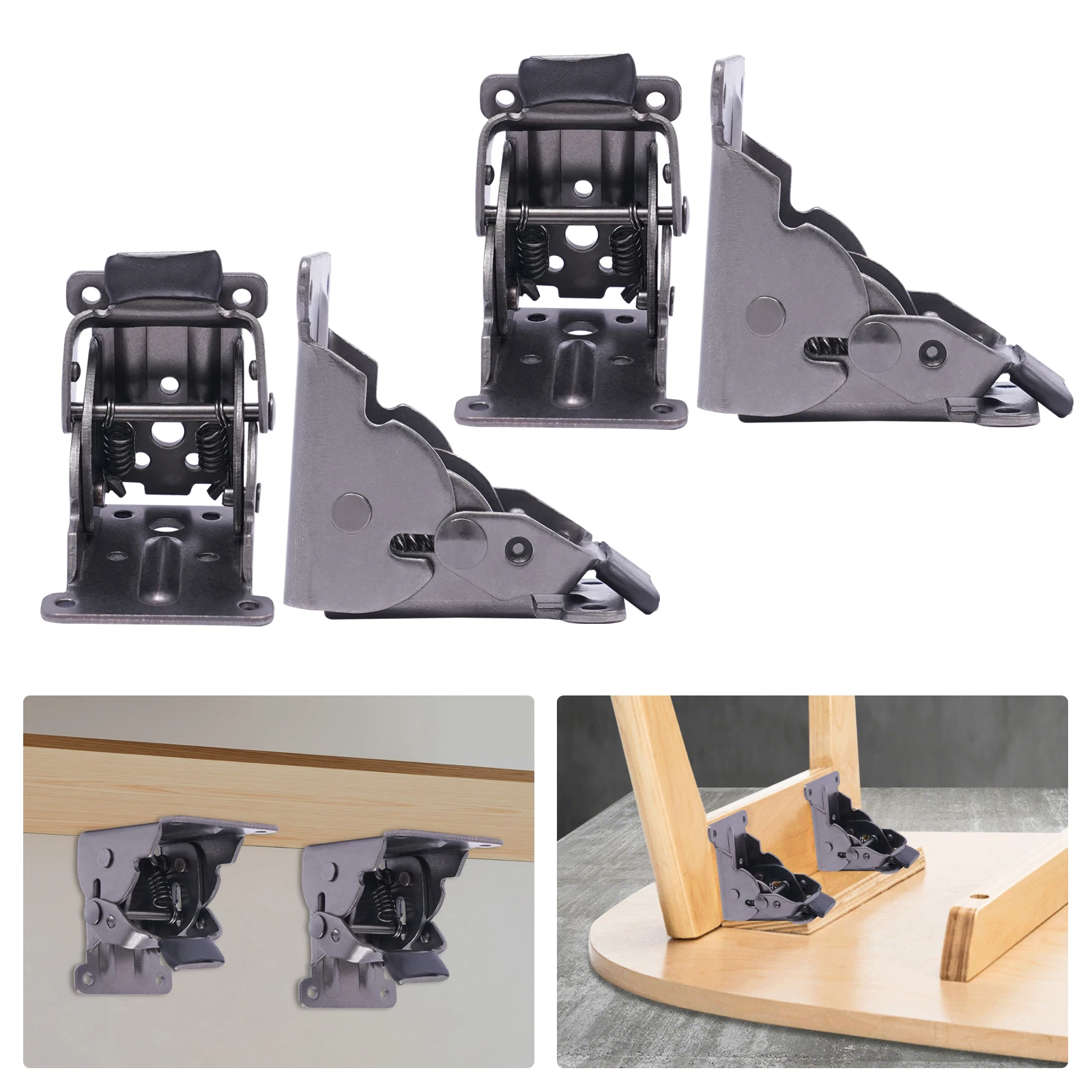 4x Table Legs Folding Hinge 90° Self-locking Folding Leg Hinges Support Bracket with Screws For Table Bed Cabinet Hinge