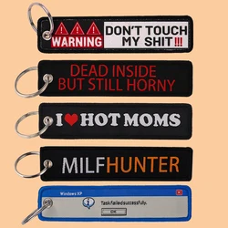1pcs Computer Pop-up Window Embroidered Keys Tag Keychains For Motorcycles Backpack Fashion Jewelry Key Ring Accessories