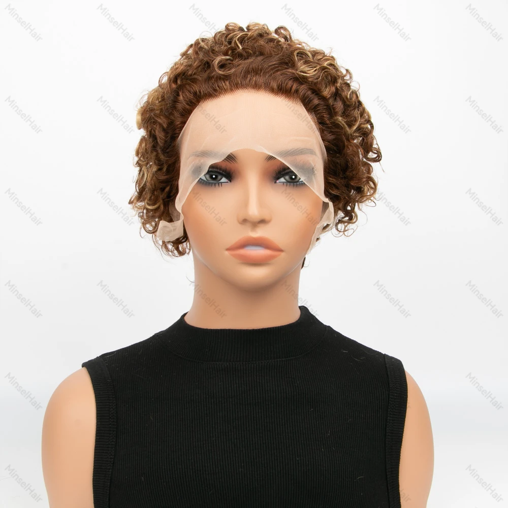 4-27 شعر بشري مجعد الباروكات Pixes قطع موجة المياه الدانتيل الباروكة الأمامية 13x1 HD الدانتيل يمكن تسخين شعري طبيعي سهلة الصيانة