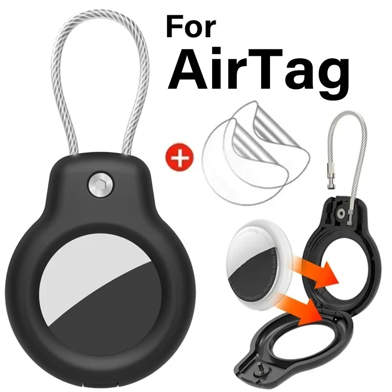 For Apple Airtag Secure Case with Lanyard Lock Case Keychain Pets Mobile Phone Anti-lost Location Protective Cover For Air Tags